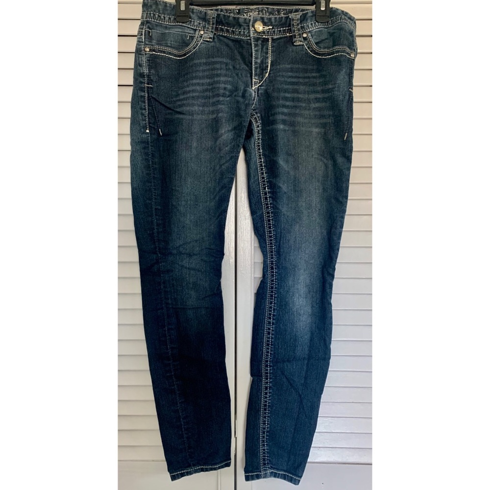 Blue Express Jeans with Silver Stitching